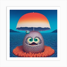 Monster On The Beach Art Print