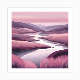 Pink River Canvas Print Art Print