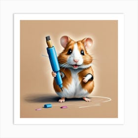 Hamster Drawing 9 Art Print