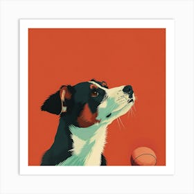 Dog With A Ball 1 Art Print