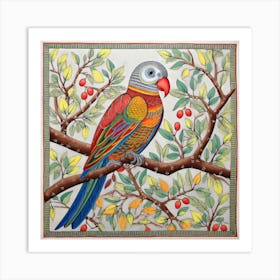 Parrot On A Branch Art Print