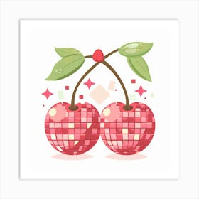 Cherries With Disco Ball Art Print