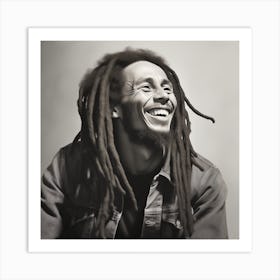 Black And White Photograph Of Bob Marley 3 Art Print