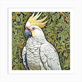 william morris style Cockatoo Art Print