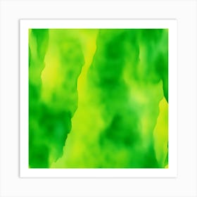 Beautiful chartreuse lime abstract background. Drawn, hand-painted aquarelle. Wet watercolor pattern. Artistic background with copy space for design. Vivid web banner. Liquid, flow, fluid effect. 1 Art Print
