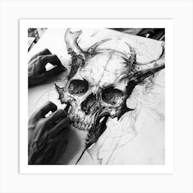 Skull Drawing 4 Art Print