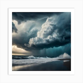 Storm Clouds Over The Beach Art Print