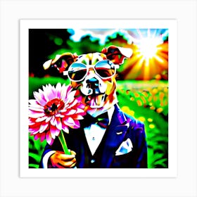 Dog In Tuxedo Art Print