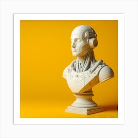 3d Rendering Of A Robot Bust Art Print