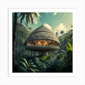 Hut In The Jungle Art Print