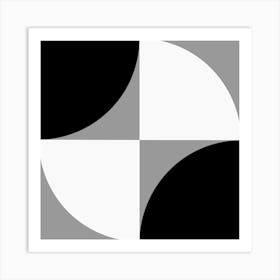 Abstract geometry grey Art Print