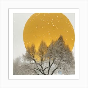 Tree In The Snow Winter Morning Art Print Snow Art Print