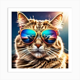 Cat In Sunglasses 24 Art Print