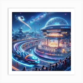 Disneyland At Night 4 Art Print