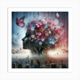 Butterfly Tree Of Life 1 Art Print