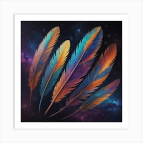 Feathers In Space Art Print