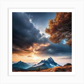 Sunset In The Mountains 59 Art Print