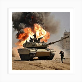 Israeli Tank Fires On Palestinians Art Print