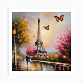 Paris In The Rain 2 Art Print