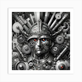 Monochrome Automaton Ruler Art Print