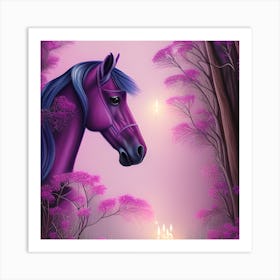 Beautiful Purple Horse Art Print