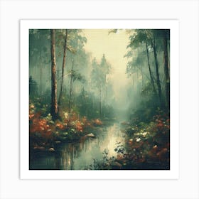 River In The Forest by dee Art Print