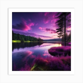 Sunset Over Lake 47 Art Print