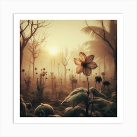 Foggy Morning In The Forest Art Print