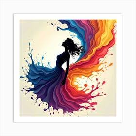 A girl in a dynamic pose 1 Art Print