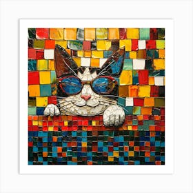 Cat In Glasses 1 Art Print