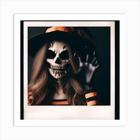Halloween Portrait Polaroid Frame Art Print