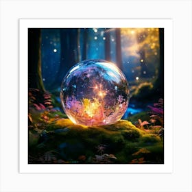 Firefly Glowing Magic Ball In A Mystical Fairytale World 86675 (2) Art Print