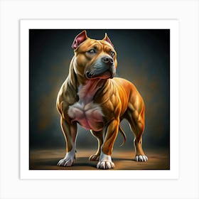 American Pit Bull Terrier Portrait Art Print