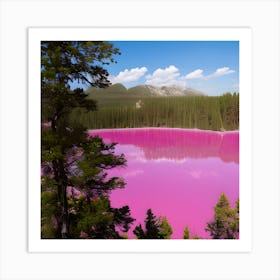 Beautiful Pink Lake Art Print