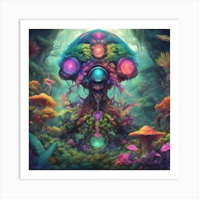 Imagination, Trippy, Synesthesia, Ultraneonenergypunk, Unique Alien Creatures With Faces That Looks (18) Art Print