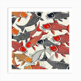 Koi Fish against white background Art Print