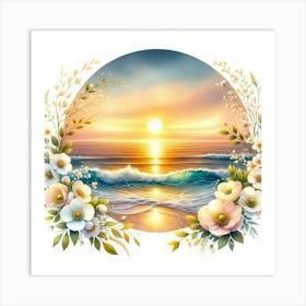 Sunset On The Beach Art Print