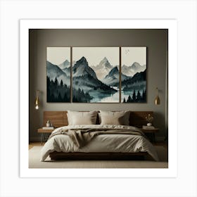 Mountain Landscape Painting Art Print