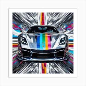 Rainbow Car Art Print