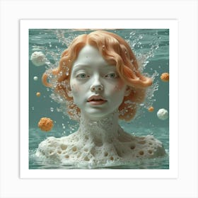 Girl In The Water 1 Art Print