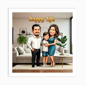 Happy Life With Family Art Print