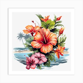 Hibiscus Flowers Art Print