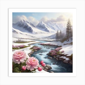 Snowy Mountains Art Print