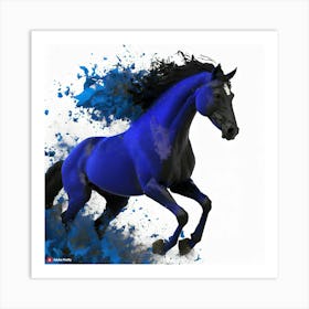 Blue Horse Art Print