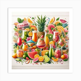 Tropical Fruit Jigsaw Puzzle Art Print