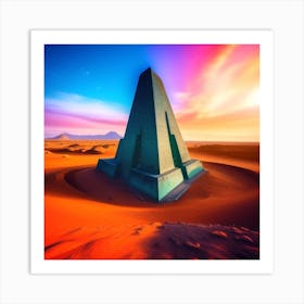 Pyramid In The Desert Art Print