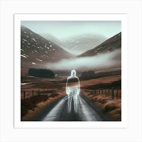 Person On A Road Art Print