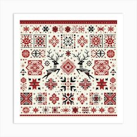 Cross Stitch Pattern Art Print