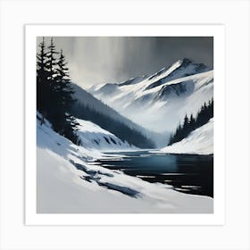 Winter Landscape, Scottish Highlands Art Print