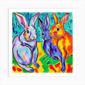 Three Rabbits Art Print